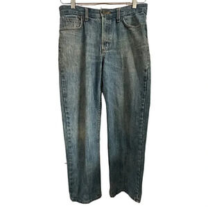 Lands' End Relaxed Straight Jeans Size 32 Men's Mid Rise Medium Wash Blue